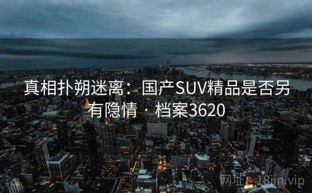 真相扑朔迷离：国产SUV精品是否另有隐情 · 档案3620